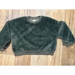 Girls L 10/12 Sherpa Pullover Green Sweatshirt‎ Wonder Nation